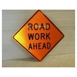 Road Work Ahead Metal Reflective Sign 24'