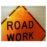 Road Work Ahead Metal Reflective Sign 24'