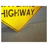 Trucks Entering Highway Metal Reflective Sign 24'