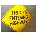 Trucks Entering Highway Metal Reflective Sign 24'