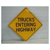 Trucks Entering Highway Metal Reflective Sign 24'