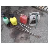 2 Sprayer, Hose Reel, Horse Shoe Stake and 2 anchors