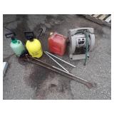 2 Sprayer, Hose Reel, Horse Shoe Stake and 2 anchors