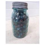 Vintage Marbles in Canning Quart