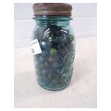Vintage Marbles in Canning Quart