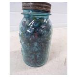 Vintage Marbles in Canning Quart