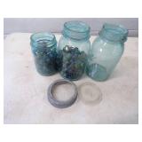 Vintage Marbles with Canning Jars