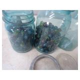 Vintage Marbles with Canning Jars