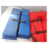 4 Life Jackets and 2 Hull Hugger Boat Bumpers