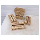 Woven Kleenex Cover and Garbage Can