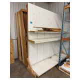 Pegboard Display Wall and Shelving Unit 96 X 96 in w Wood