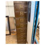 Brown Steel 8-Drawer Filing Cabinet