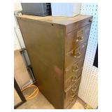 Brown Steel 8-Drawer Filing Cabinet