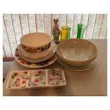 Mixed Lot: Jcpenney Home Collection Platter & Large Bowls, Table Tops Gallery & Glass Decor