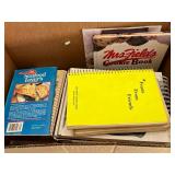 Vintage Stanley Drop Leaf Table w Cabinet & Box of Recipe Magazines and Books