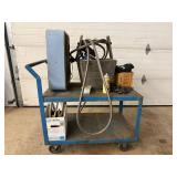 Industrial Cart Mixed Lot With Fan, Hose & Supplies