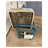 Industrial Cart Mixed Lot With Fan, Hose & Supplies