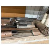 Metal Shelf With Assorted Steel Scrap Mixed Lot - cabinet contents and upper shelf contents NOT included
