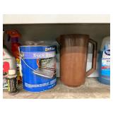 Mixed Lot: Cabinet Assortment of Auto Care, Cleaners & Hardware - qty contents not verified - cabinet not inc