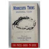 1961 Minnesota Twins 1st Year Media Guide - Beautiful Condition! - Vintage Baseball