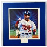 Kirby Puckett Autographed 'Yea!' Kelly Russell Studios Lithograph Minnesota Twins Baseball