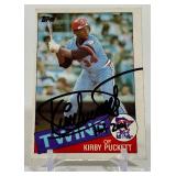 Kirby Puckett Autographed RC Inscribed 'HOF 2001' EXTREMELY RARE! w/ Steve Grad COA Autograph Expert COA - 1985 Topps #536 Minnesota Twins Rookie Baseball Card