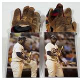 Miguel San Game Used Batting Glove - w/ Photos Wearing Similar Or Same Gloves Breaking Bat - Minnesota Twins Baseball