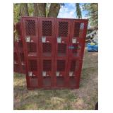 Large Red Lockers - 75' x 60' 22' - Mesh Units - 8 Lockers