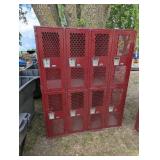 Large Red Lockers - 75' x 60' 22' - Mesh Units - 8 Lockers