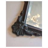 Vintage Ornate Wall Mirror Dark Bronze Tone Frame 15x17 Very Good