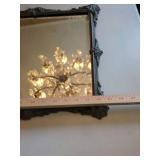 Vintage Ornate Wall Mirror Dark Bronze Tone Frame 15x17 Very Good
