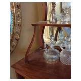 Vintage Mahogany Curio Display Cabinet Mirrored Back