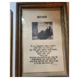 Vintage Framed Mother Poem Prints (Lot of 5)