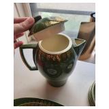 L'triomphe American Limoges Trillium Forest Green Dinnerware Mixed Lot