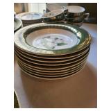L'triomphe American Limoges Trillium Forest Green Dinnerware Mixed Lot