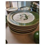 L'triomphe American Limoges Trillium Forest Green Dinnerware Mixed Lot