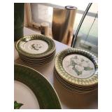 L'triomphe American Limoges Trillium Forest Green Dinnerware Mixed Lot