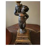 Ornate Cherub Table Lamp With Shade