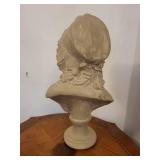 Girl Bust Sculpture on Pedestal