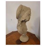 Girl Bust Sculpture on Pedestal