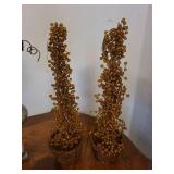 Mixed Lot: Floral Topiary & Marcel Schurman Amber Beaded Trees (Lot of 3)