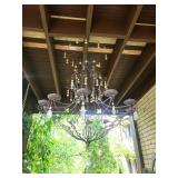 Ornate Iron Crystal Chandelier