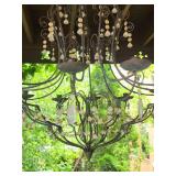 Ornate Iron Crystal Chandelier