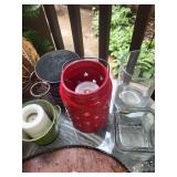 Garden Decor Mixed Lot With Hanging Baskets, Lanterns & Sign