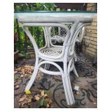 White Wicker Glass Top Patio Dining Set (5-Piece)