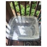 Rattan Wicker Glass Top End Table