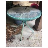 Round Glass Patio Table With Metal Base