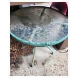 Round Glass Patio Table With Metal Base