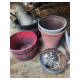 Planters, Fountain Parts & Watering Can Mixed Lot