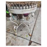 Vintage Wrought Iron Patio Plant Stand